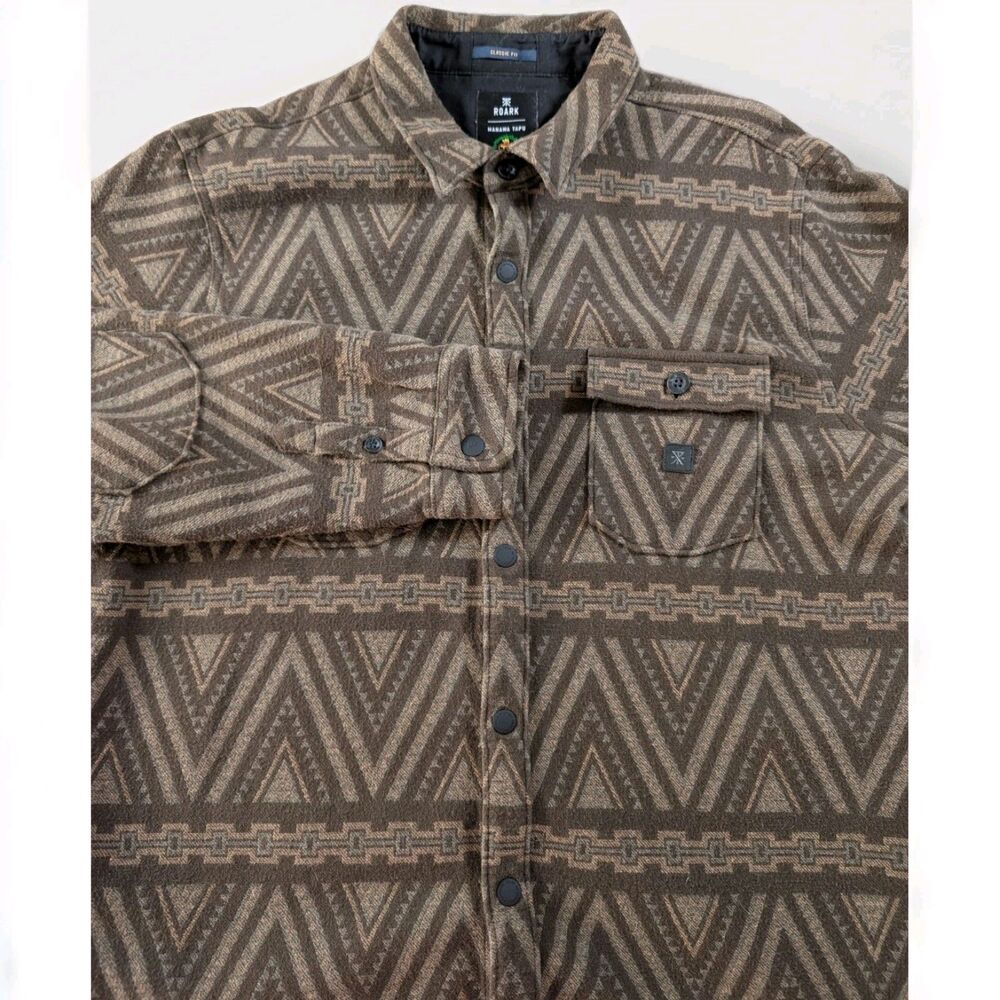 Roark Manawa Tapu Nordsman Shirt Men’s L Aztec Flannel Shacket Outdoors Wool